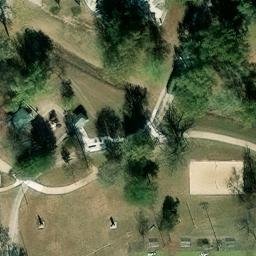 Sand Volleyball Court, Parsons, KS — aerial view