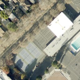Sand Volleyball Court, Burbank, CA — aerial view
