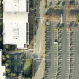 Sand Volleyball Court, Cupertino, CA — aerial view