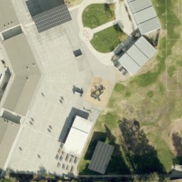 Sand Volleyball Court, Cupertino, CA — aerial view
