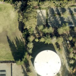 Sand Volleyball Court, Cupertino, CA — aerial view
