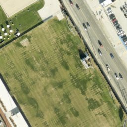 Sand Volleyball Court, San Jose, CA — aerial view