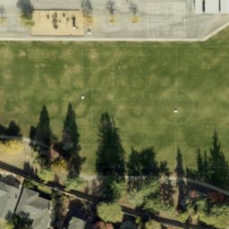 Sand Volleyball Court, Cupertino, CA — aerial view