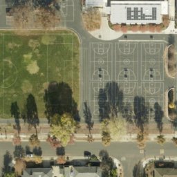 Asphalt Volleyball Court, San Jose, CA — aerial view