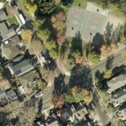 Sand Volleyball Court, Communications Hill, CA — aerial view