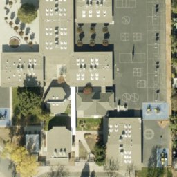 Sand Volleyball Court, Campbell, CA — aerial view