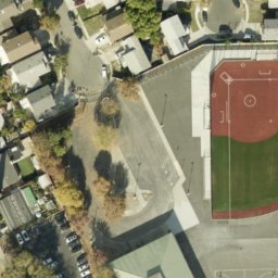 Asphalt Volleyball Court, San Jose, CA — aerial view