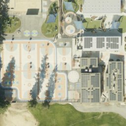 Sand Volleyball Court, Campbell, CA — aerial view
