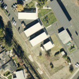 Sand Volleyball Court, Communications Hill, CA — aerial view