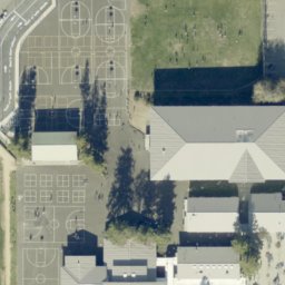 Sand Volleyball Court, Saratoga, CA — aerial view