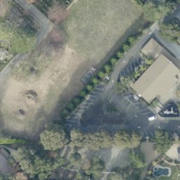 Sand Volleyball Court, Saratoga, CA — aerial view