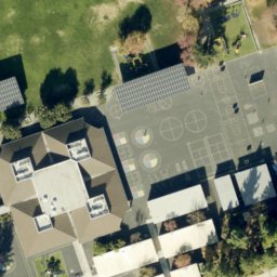 Sand Volleyball Court, Cambrian Park, CA — aerial view