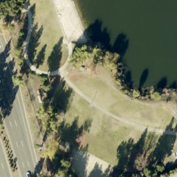 Sand Volleyball Court, Cambrian Park, CA — aerial view