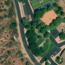 Sand Volleyball Court, Springdale, UT — aerial view