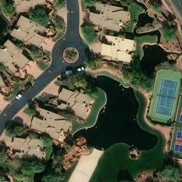 Sand Volleyball Court, St. George, UT — aerial view