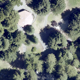 Sand Volleyball Court, Boulder Creek, CA — aerial view
