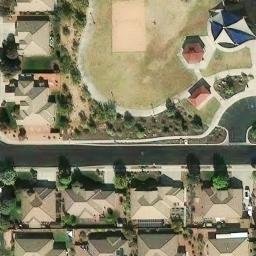 Sand Volleyball Court, St. George, UT — aerial view