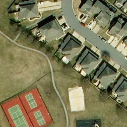Sand Volleyball Court, VA — aerial view