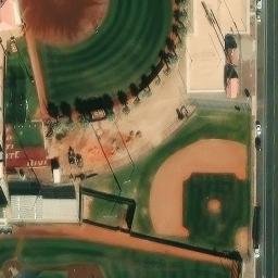 Sand Volleyball Court, St. George, UT — aerial view
