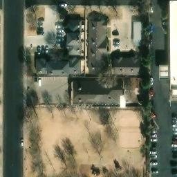 Sand Volleyball Court, St. George, UT — aerial view