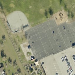 Sand Volleyball Court, San Martin, CA — aerial view