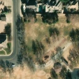 Sand Volleyball Court, St. George, UT — aerial view