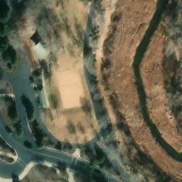 Sand Volleyball Court, St. George, UT — aerial view