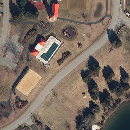 Sand Volleyball Court, North Shore, VA — aerial view