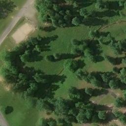 Sand Volleyball Court, Russell Springs, KY — aerial view