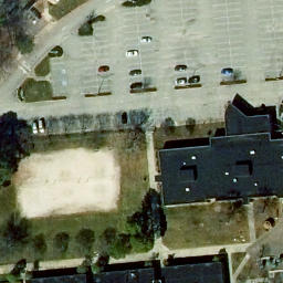 Sand Volleyball Court, Hampton, VA — aerial view