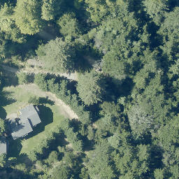 Sand Volleyball Court, Pasatiempo, CA — aerial view