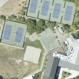 Sand Volleyball Court, Santa Cruz, CA — aerial view