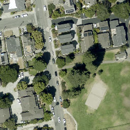 Sand Volleyball Court, Twin Lakes, CA — aerial view