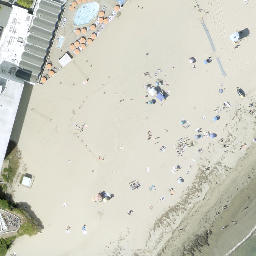Sand Volleyball Court, Santa Cruz, CA — aerial view
