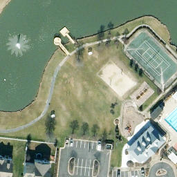 Sand Volleyball Court, Carrollton, VA — aerial view