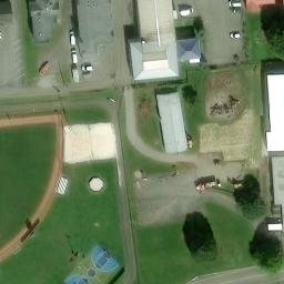 Sand Volleyball Court, Lebanon, VA — aerial view
