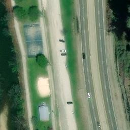 Sand Volleyball Court, KY — aerial view
