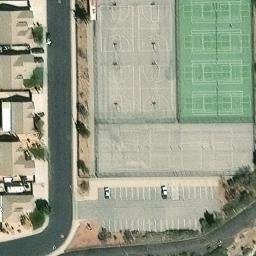 Concrete Volleyball Court, Mesquite, NV — aerial view