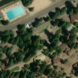 Sand Volleyball Court, Yokuts Valley, CA — aerial view