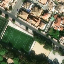 Sand Volleyball Court — aerial view