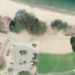 Sand Volleyball Court, Monterey, CA — aerial view