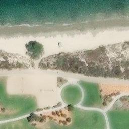 Sand Volleyball Court, Monterey, CA — aerial view