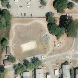 Sand Volleyball Court, Monterey, CA — aerial view