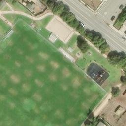 Sand Volleyball Court, Soledad, CA — aerial view