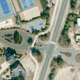 Sand Volleyball Court, NC — aerial view