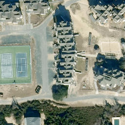 Sand Volleyball Court, Duck, NC — aerial view