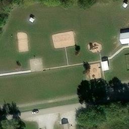 Sand Volleyball Court, Valley Springs, AR — aerial view