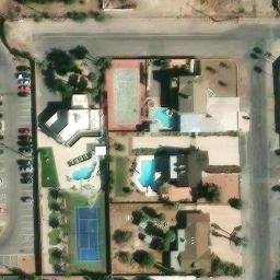 Asphalt Volleyball Court — aerial view