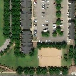 Sand Volleyball Court, Tulsa, OK — aerial view
