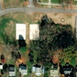 Sand Volleyball Court, Jefferson City, TN — aerial view